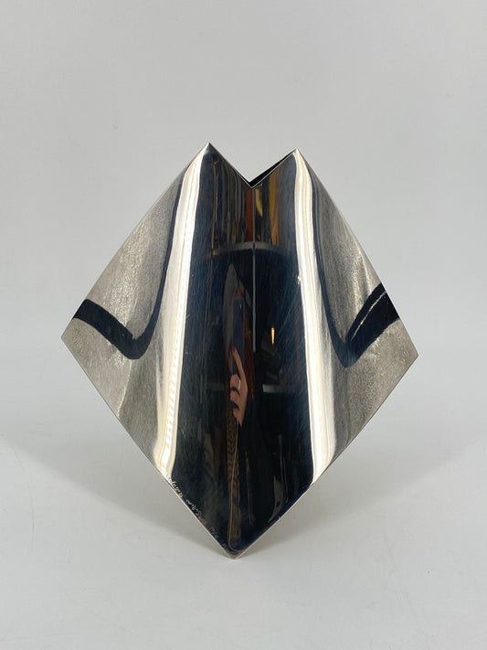 Vase versilbert von Guiliano Malimpesa für Mesa Auflage 71/100, 1980er Italien