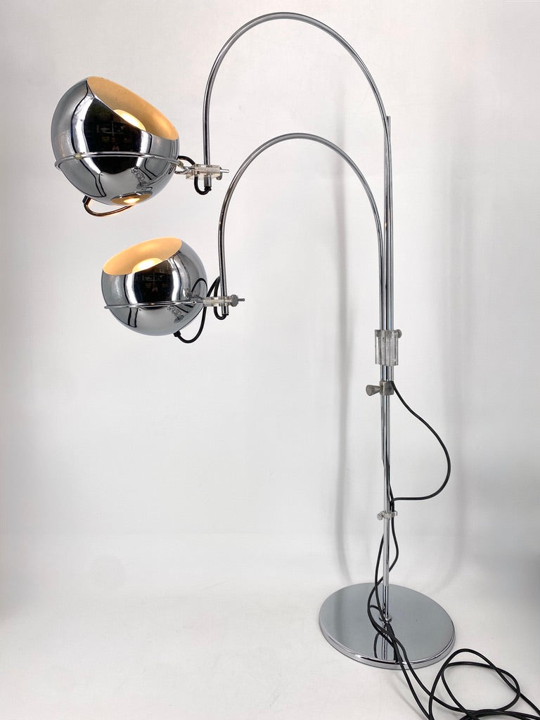 Doppelte Bogenlampe im Space Age Design von GEPO, Niederlande um 1970