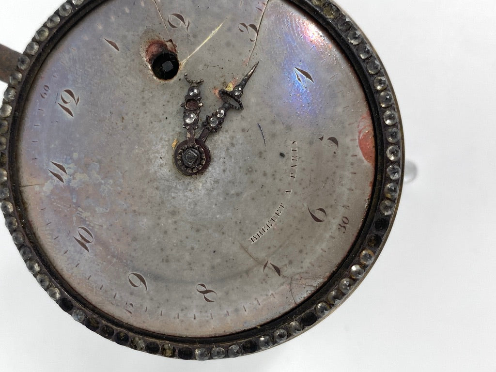 Antike Taschenuhr mit Spindelhemmung und Emaillemalerei von Breguet A Paris, Frankreich um 1800