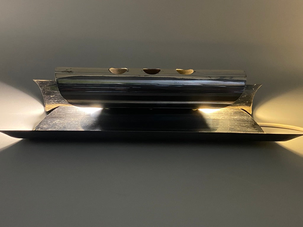 Versilberte Wandlampe im brutalistischen Stil, seltene Prototypen von Lechleitner Leuchten, Deutschland