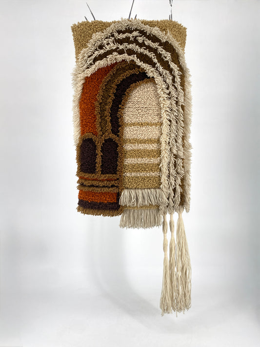 Vintage Wandteppich / Wandbild, handgeknüpft, Deutschland 1960er