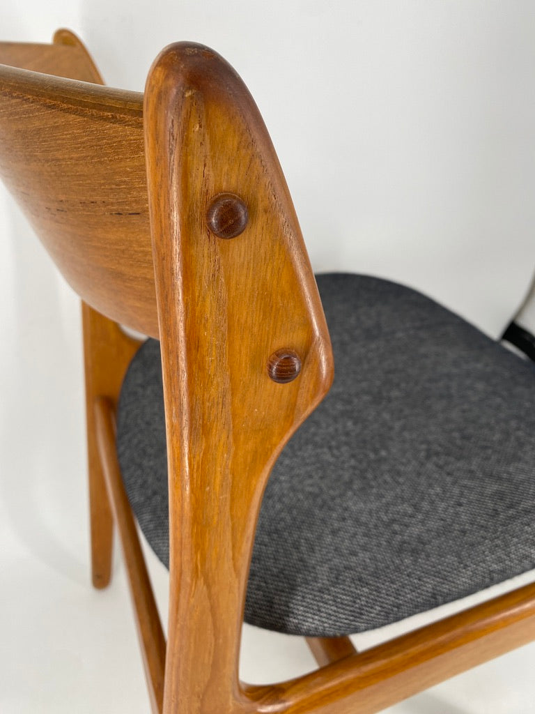 5x Mid Century Design Teak Stühle von Erick Buck für OD Møbler, Dänemark 1960er