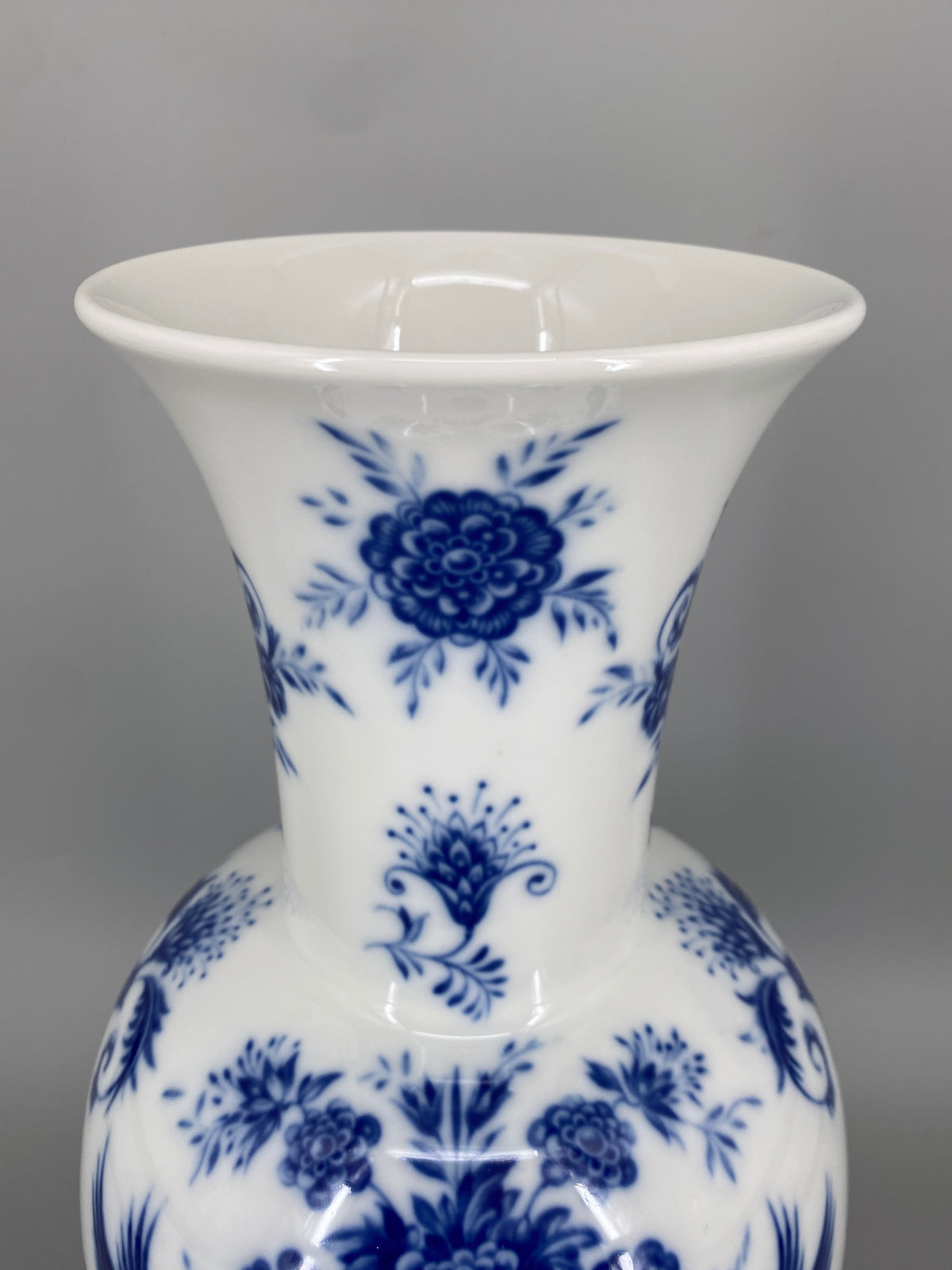 Große Porzellan Vase mit kobaltblauen-Kranichen und Blumenmotiven von Heinrich &Co aus Selb, Bayern, Deutschland 1950er