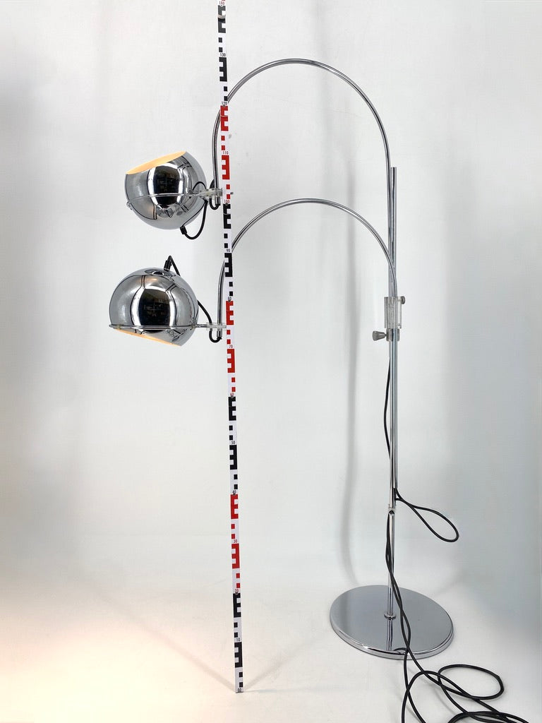 Doppelte Bogenlampe im Space Age Design von GEPO, Niederlande um 1970