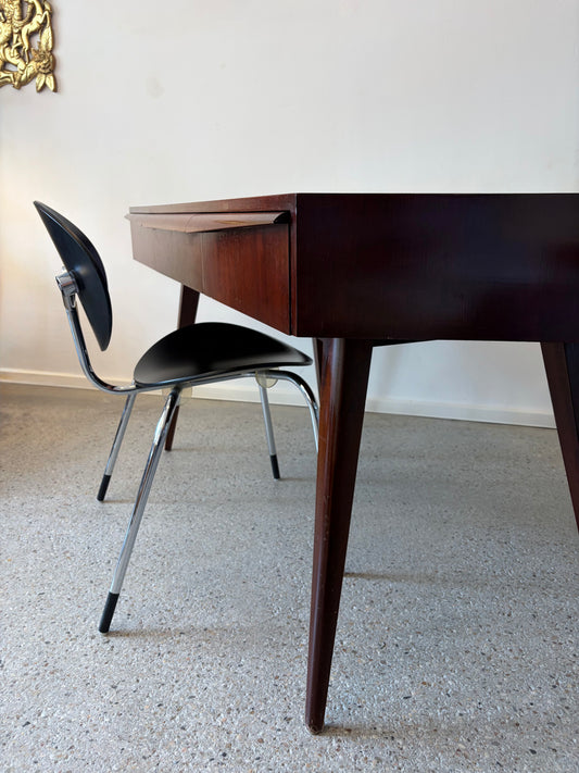 Mid Century Design Schreibtisch mit Buchablage, Deutschland 1950er