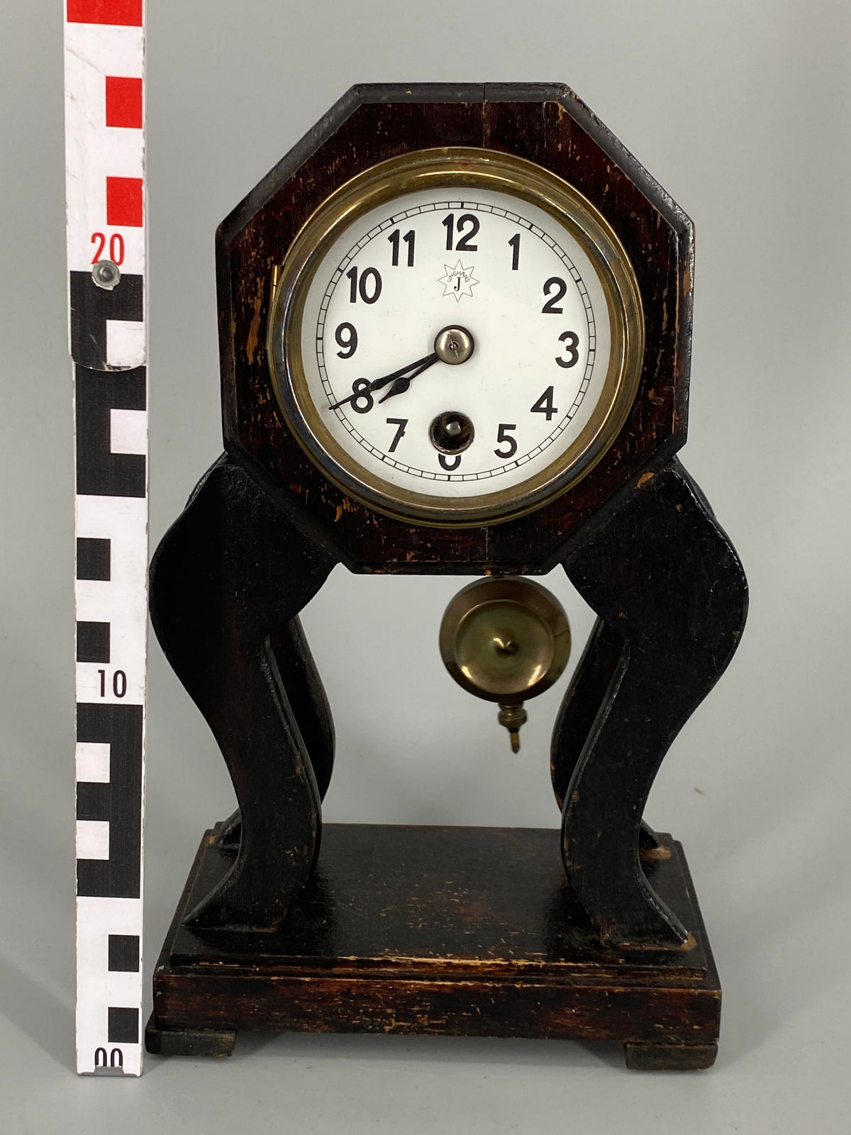 Antike Kaminuhr von Junghans mit W-123 Uhrwerk, Deutschland um 1910