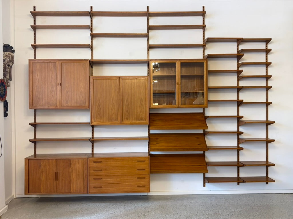 Großes Regalsystem in Teak von Kai Kristiansen für FM Møbler, Dänemark 1960er