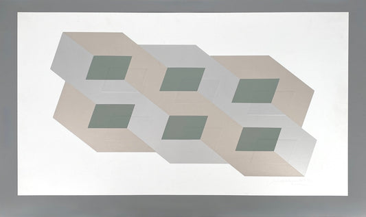 Konkrete Kunst Siebdruck mit Prägedruck von Joachim Albrecht (1913‒1997), Deutschland 1970