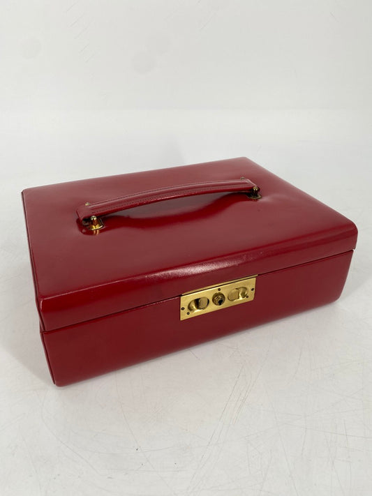 Bordeaux Kosmetikkoffer mit Futter aus schwarzem Filz