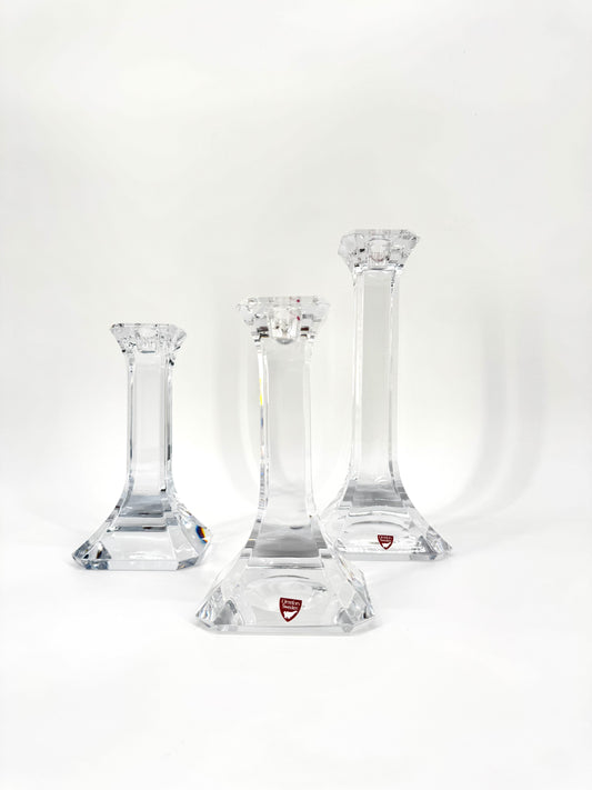 Kerzenhalter aus Kristallglas von Orrefors Sweden, Signiert Orrefors OA 453665