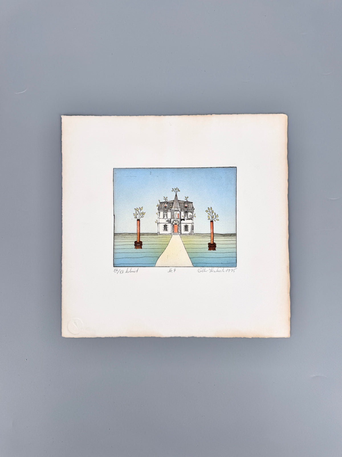Das Traumschloß. Radierung, Walther Koschwitz