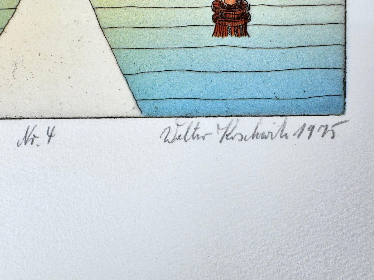 Das Traumschloß. Radierung, Walther Koschwitz