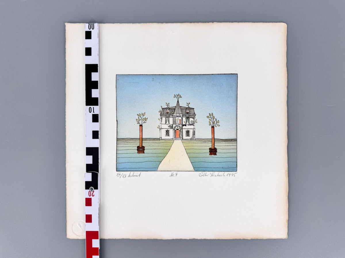 Das Traumschloß. Radierung, Walther Koschwitz