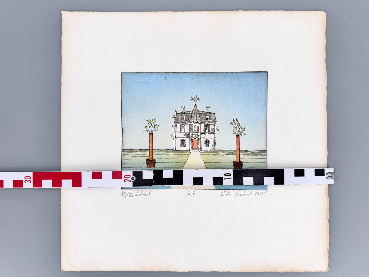 Das Traumschloß. Radierung, Walther Koschwitz