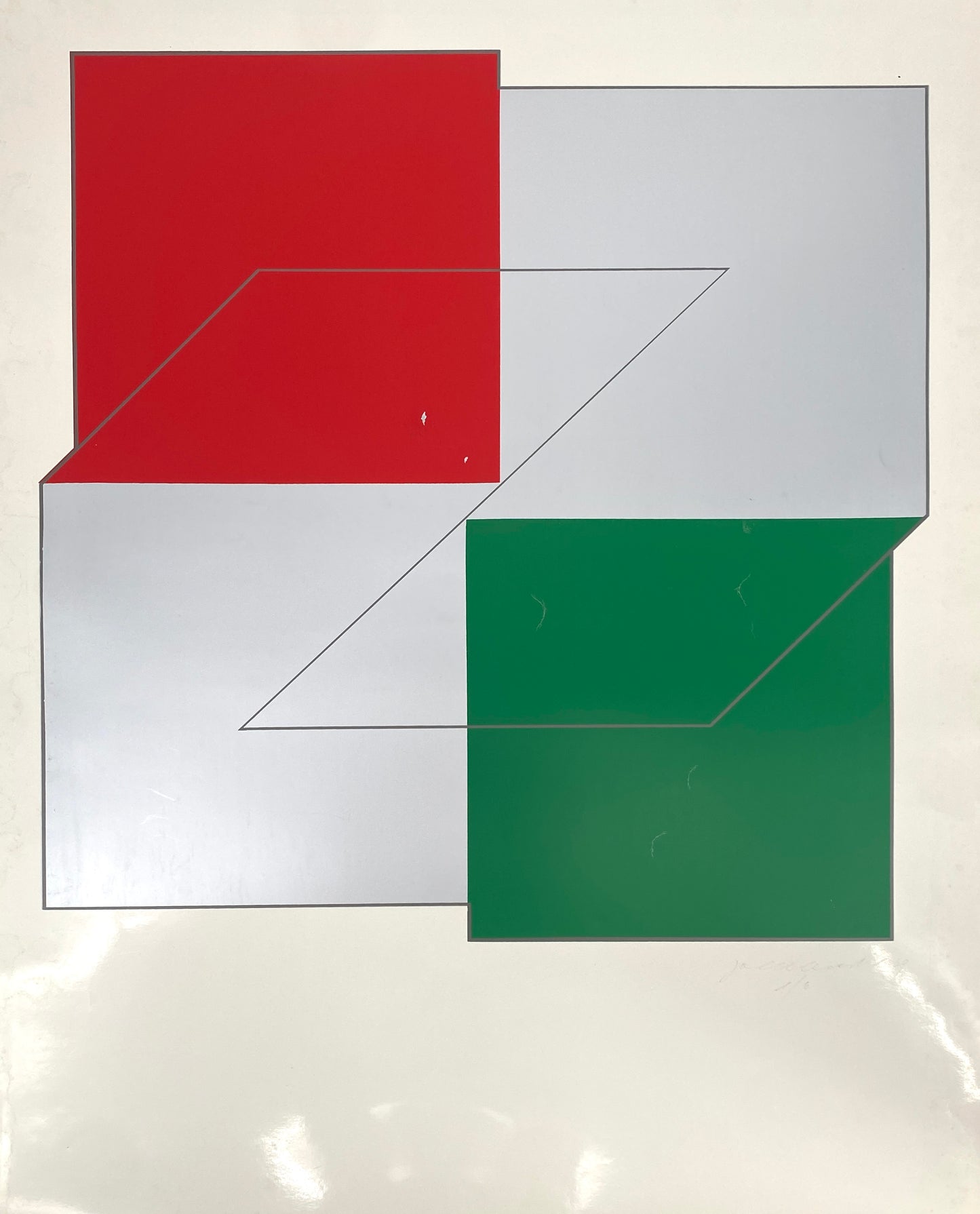 Großer Farbsiebdruck mit vier Farben von Joachim Albrecht (1913‒1997), 6er Auflage, 1969
