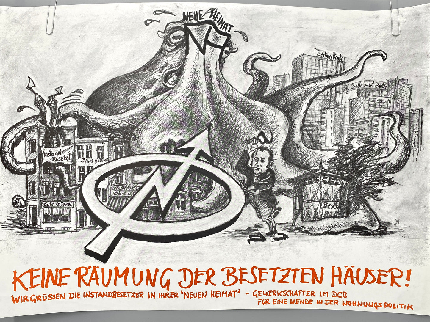 Poster, DGB Neue Heimat, Hausbesetzer Berlin.