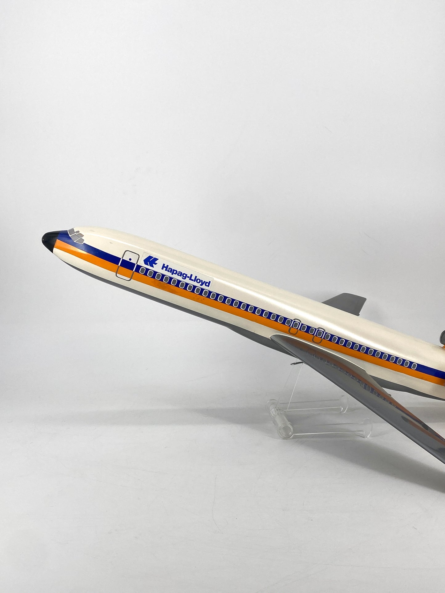 Flugzeug Modell Boeing 727 Hapag Lloyd von Belplast Milano, Maßstab 1:50, Italien, 70er