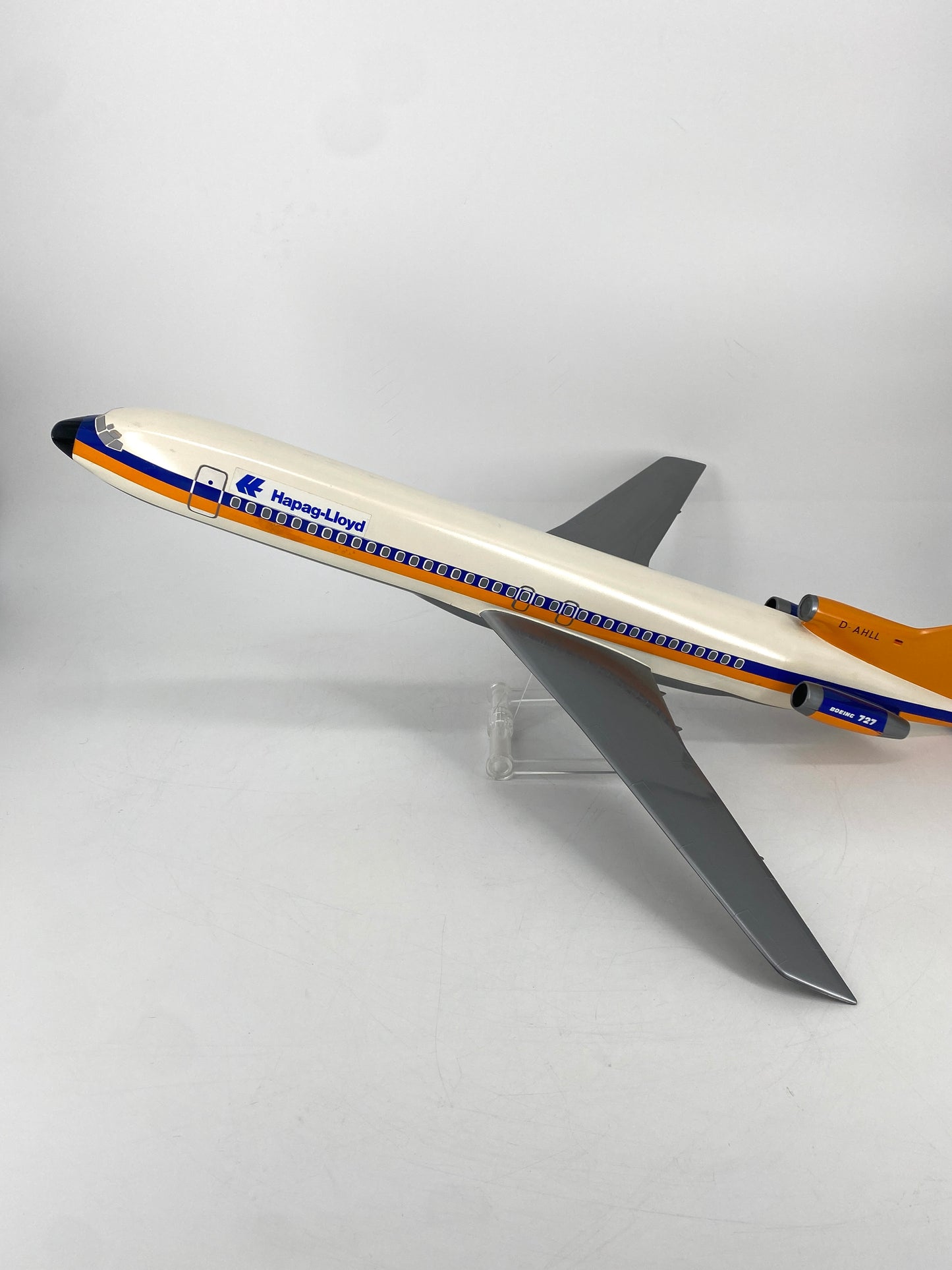 Flugzeug Modell Boeing 727 Hapag Lloyd von Belplast Milano, Maßstab 1:50, Italien, 70er
