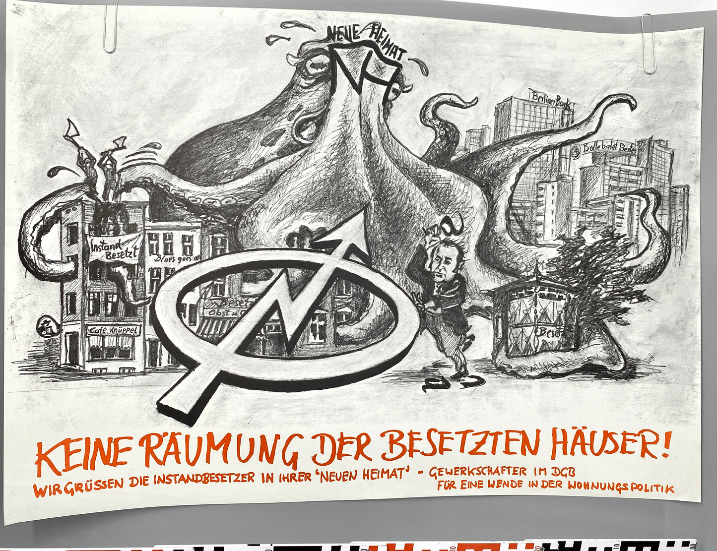 Poster, DGB Neue Heimat, Hausbesetzer Berlin.