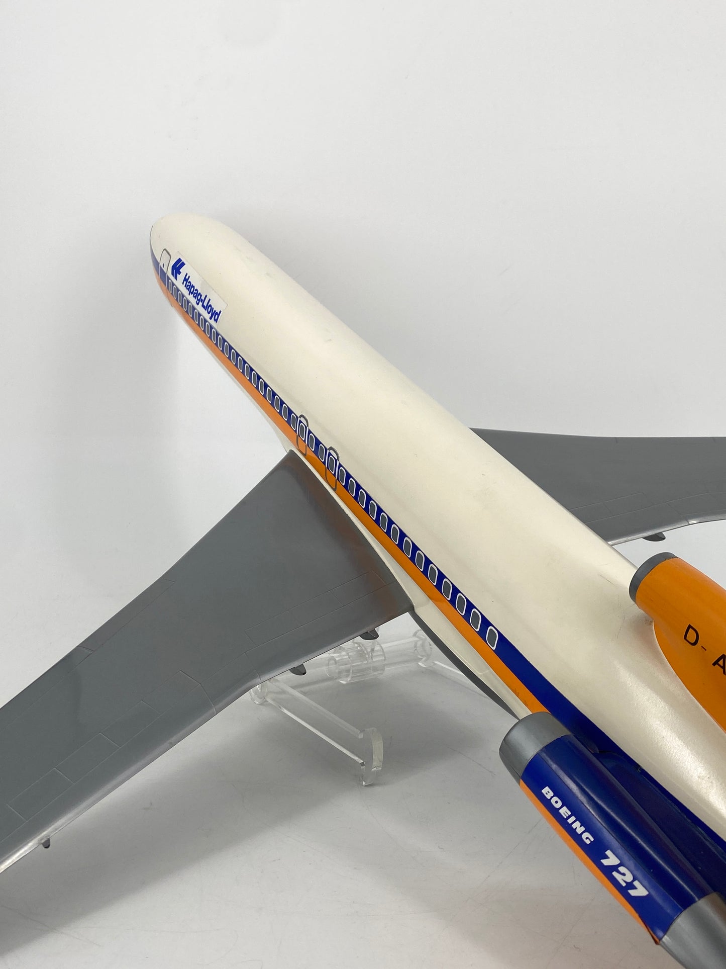 Flugzeug Modell Boeing 727 Hapag Lloyd von Belplast Milano, Maßstab 1:50, Italien, 70er