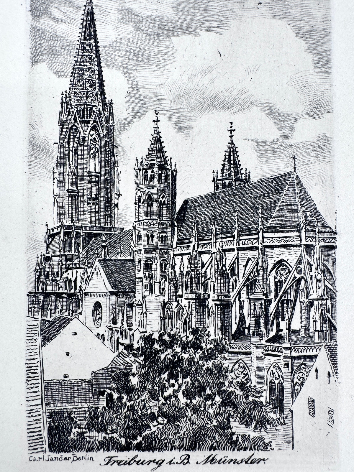 Freiburg im Breisgau, Münster. Radierung