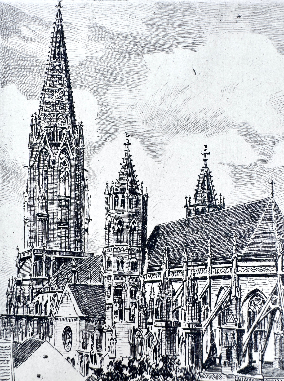 Freiburg im Breisgau, Münster. Radierung