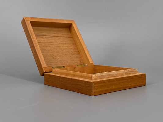 Mid Century Teakholz Schatulle, Zigarillo Box, 50er