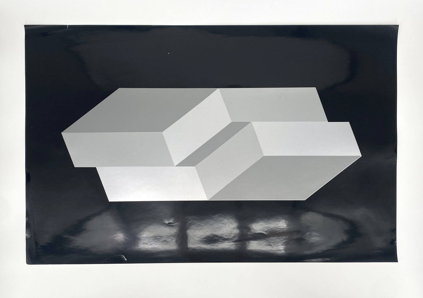 Konstruktiv-konkreter, großer Farbsiebdruck von Joachim Albrecht, um 1970