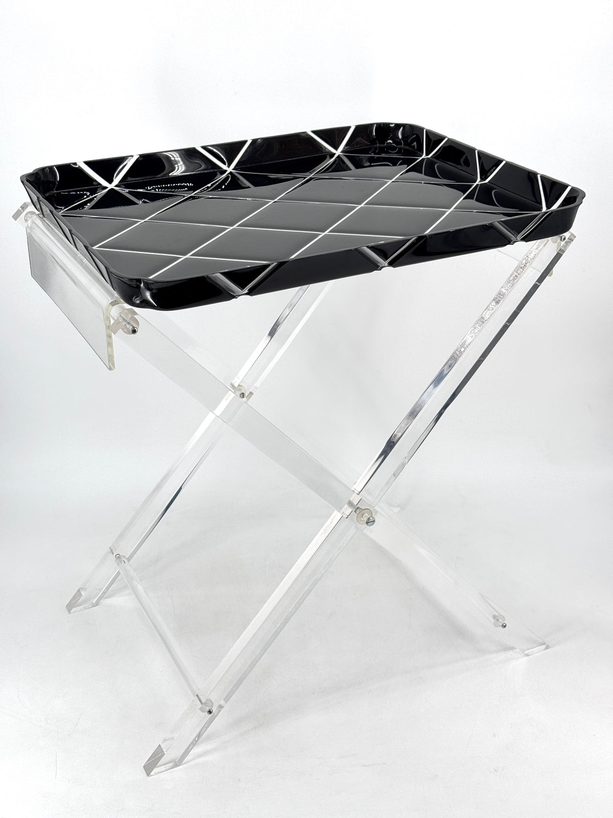 VINTAGE SPISANI ACRYL TABLETTTISCH SERVIERPLATTE PLEXIGLAS