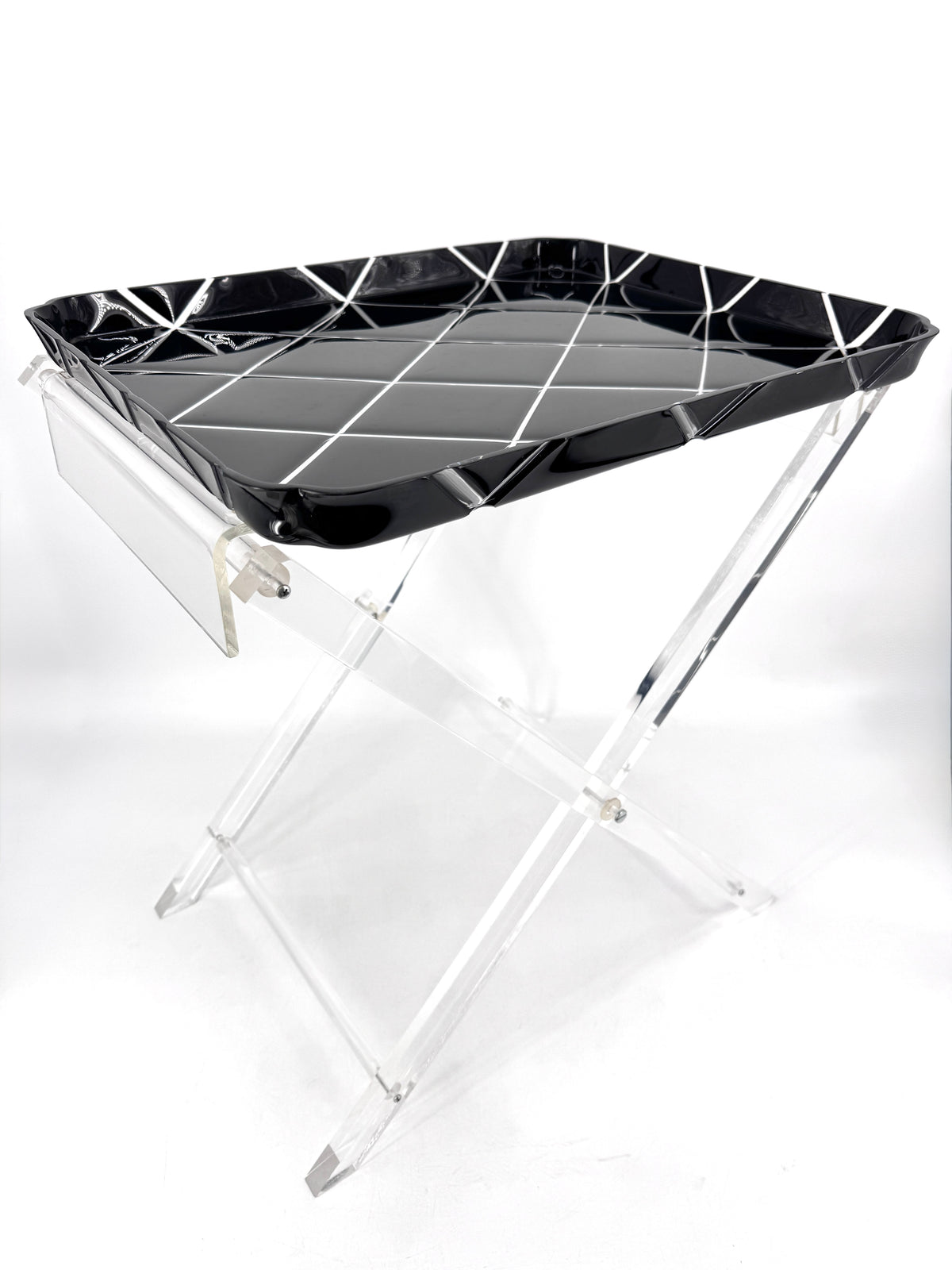 VINTAGE SPISANI ACRYL TABLETTTISCH SERVIERPLATTE PLEXIGLAS