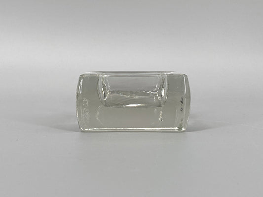 Mid Century quadratische Schale / Aschenbecher aus massivem Glas