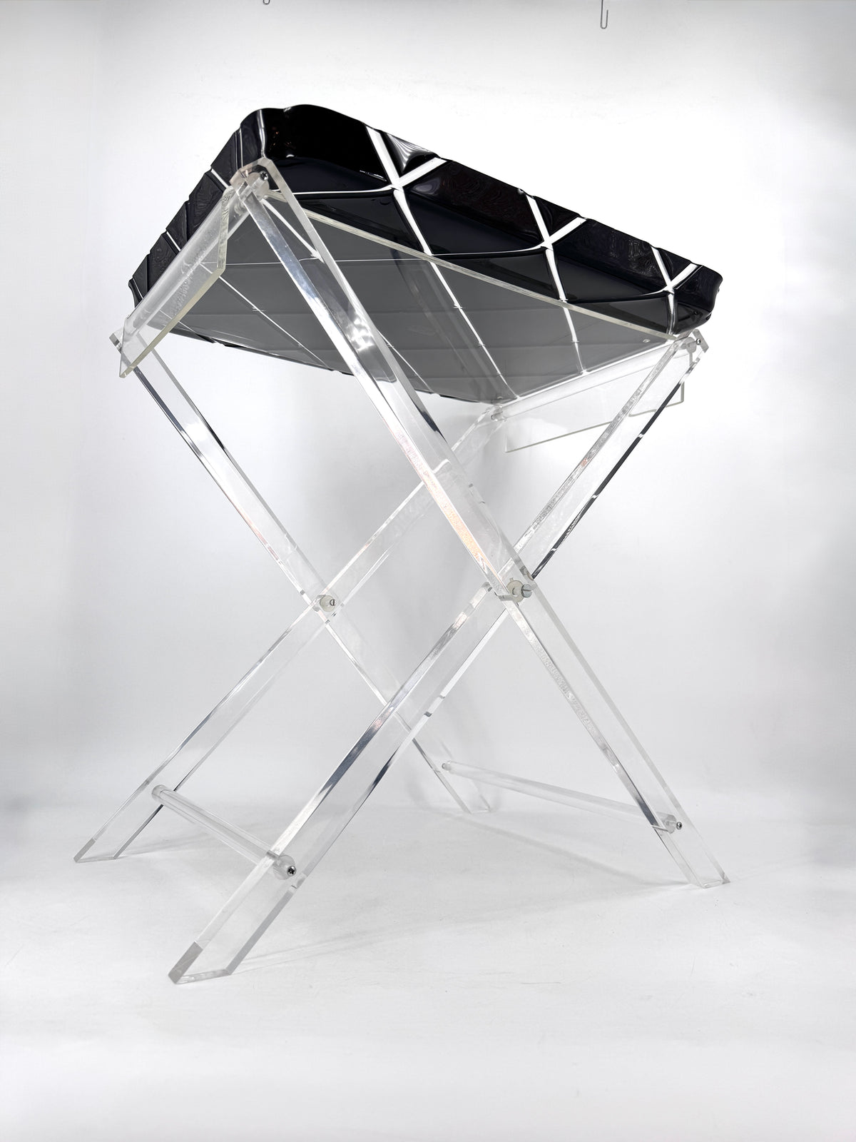VINTAGE SPISANI ACRYL TABLETTTISCH SERVIERPLATTE PLEXIGLAS