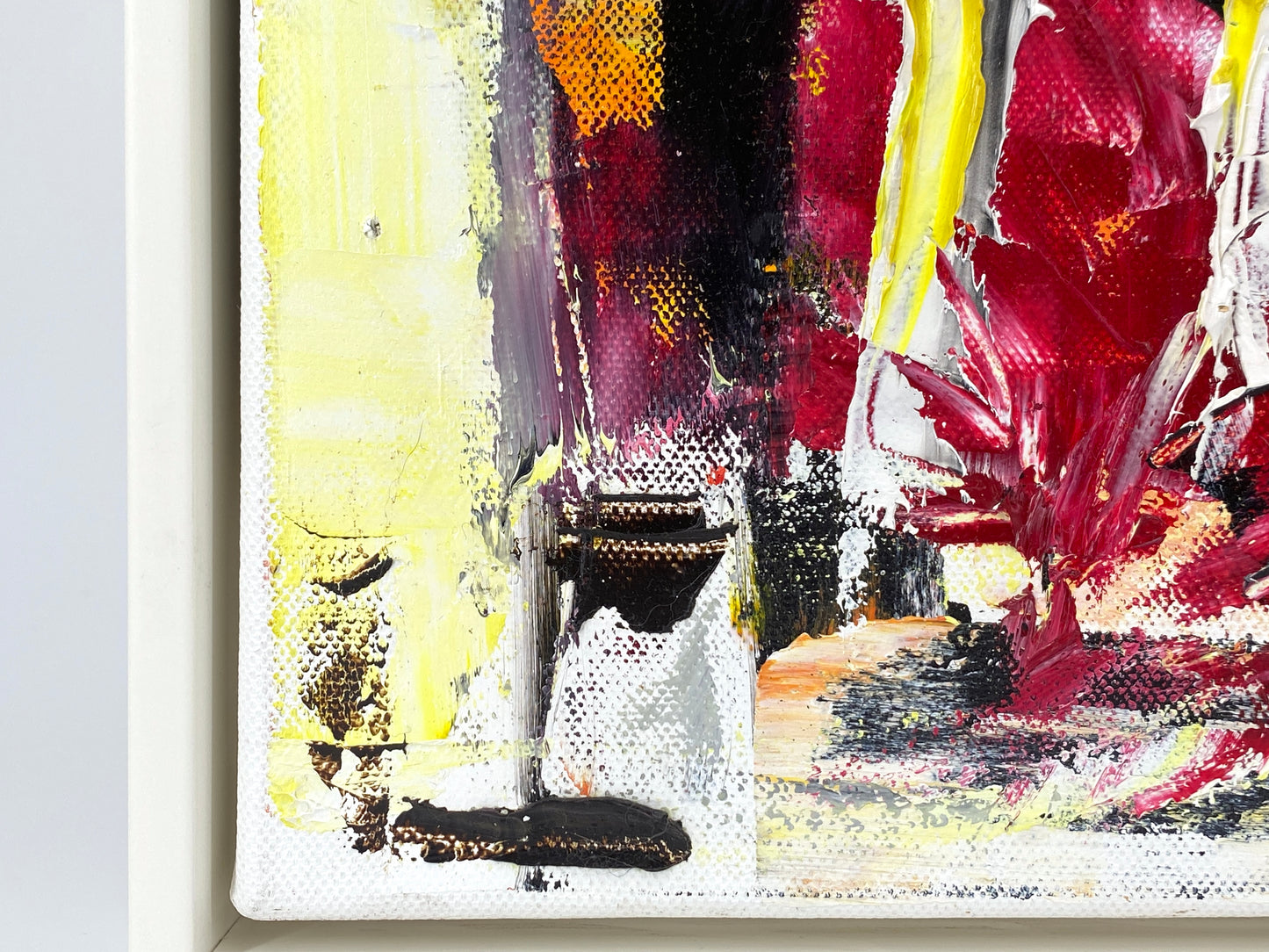 Abstraktes Acrylgemälde von Helmut Riegel, gerahmt