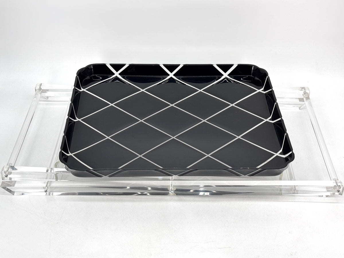VINTAGE SPISANI ACRYL TABLETTTISCH SERVIERPLATTE PLEXIGLAS