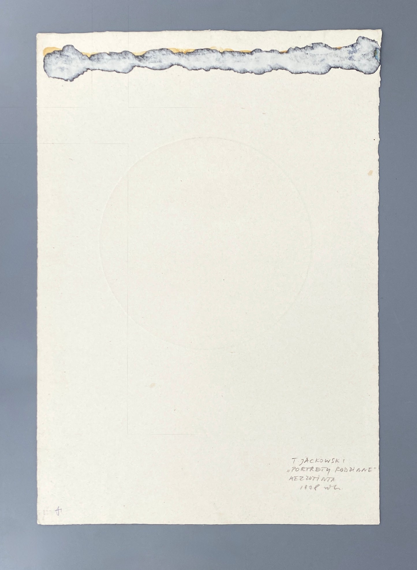 Mezzotinto-Radierung „Portrety rodzinne“ (Familienporträts) vom polnischen Künstler Tadeusz Jackowski, 1978