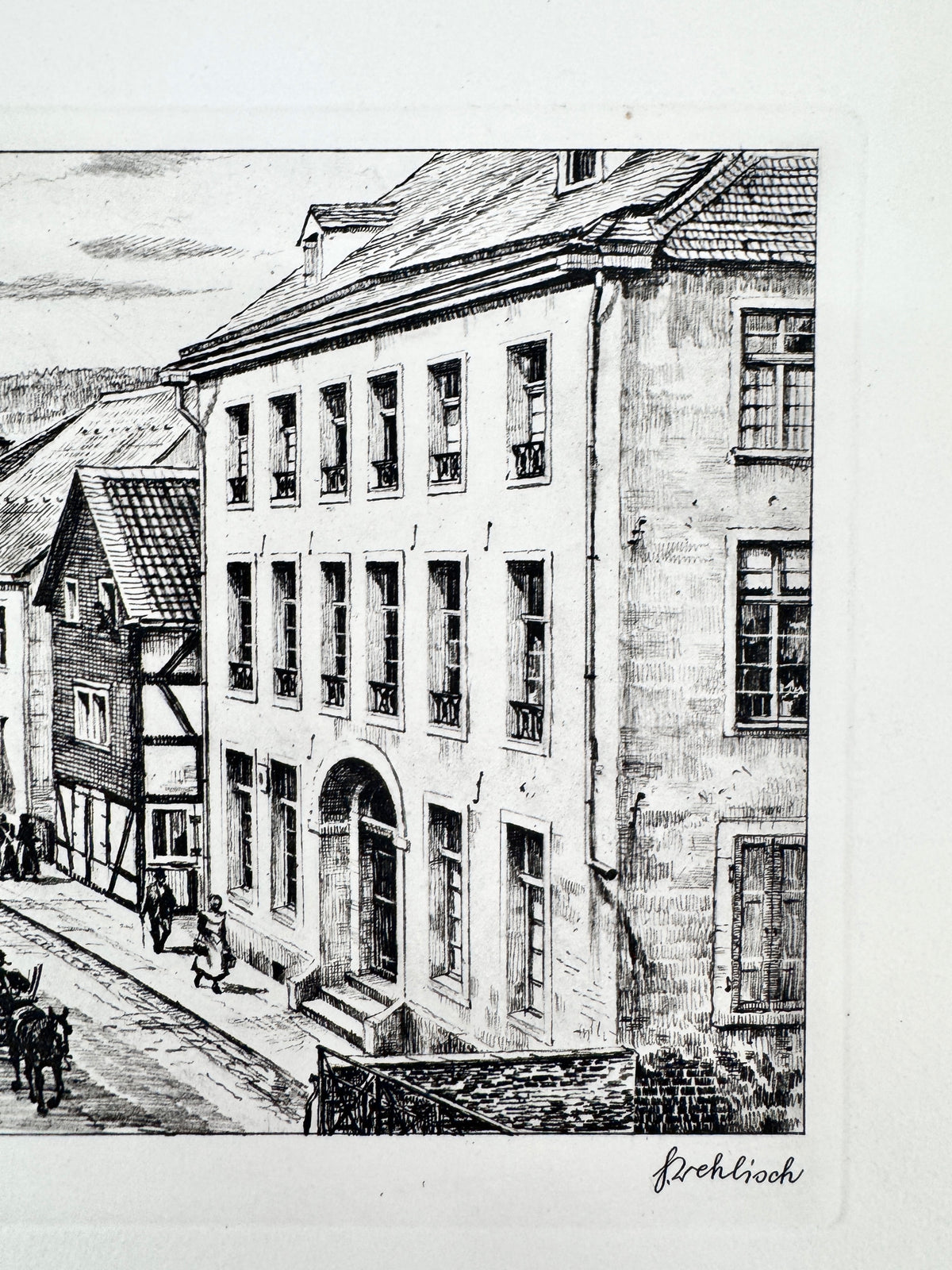 Hellenthal um 1914. Historische Radierung von Heinz Wehlisch