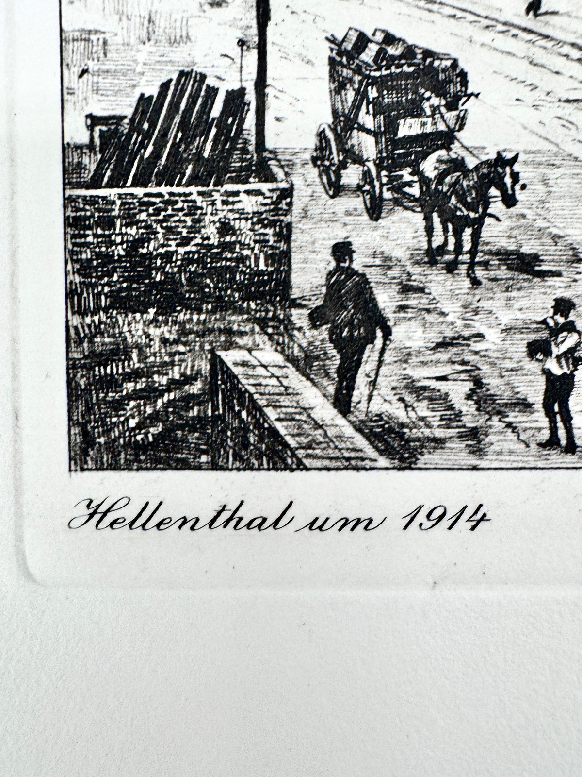 Hellenthal um 1914. Historische Radierung von Heinz Wehlisch