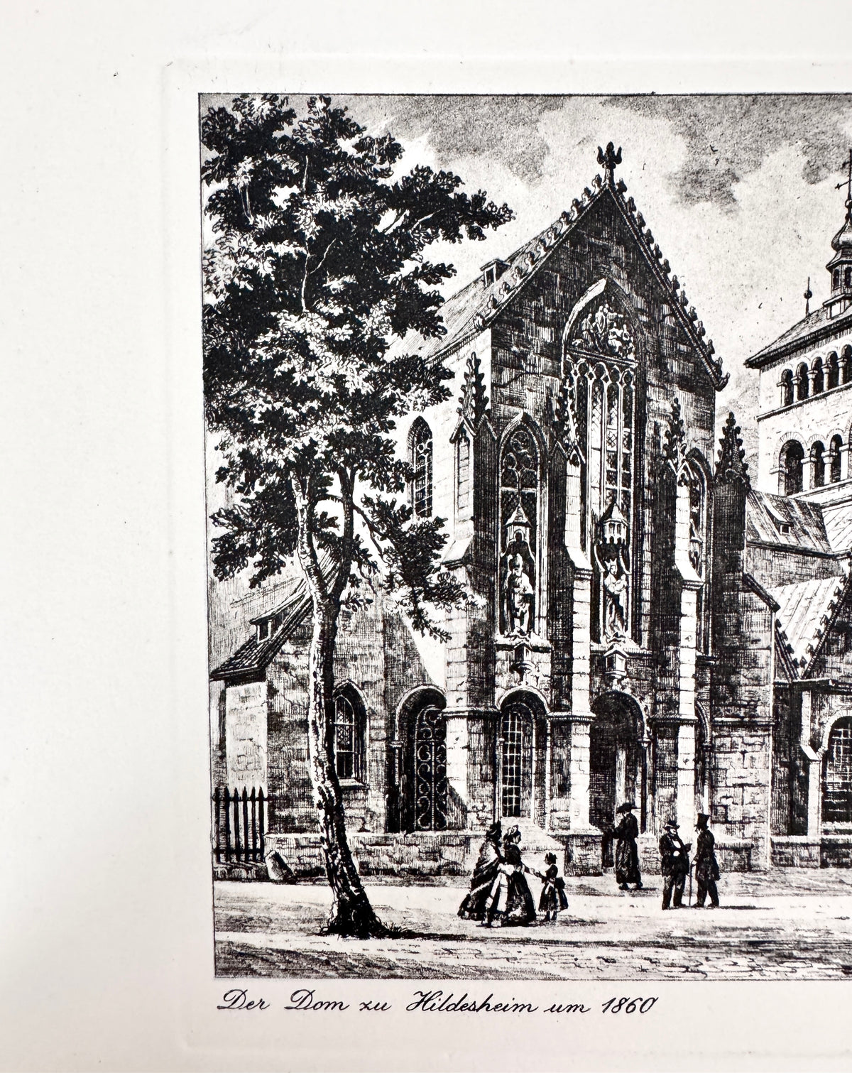 Der Dom zu Hildesheim um 1860. Historische Radierung, Heinz Wehlisch