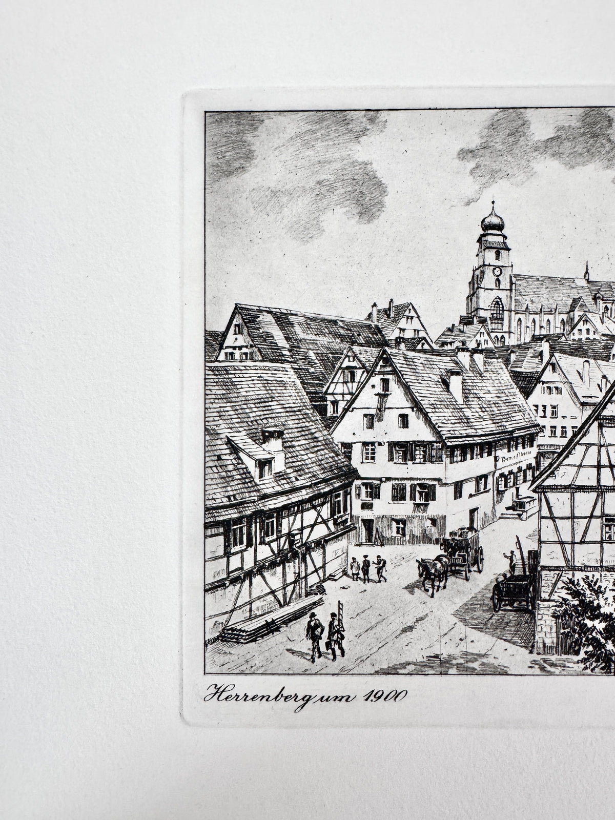 Dillenburg, Herrenberg um 1900. Historische Radierung von Heinz Wehlisch