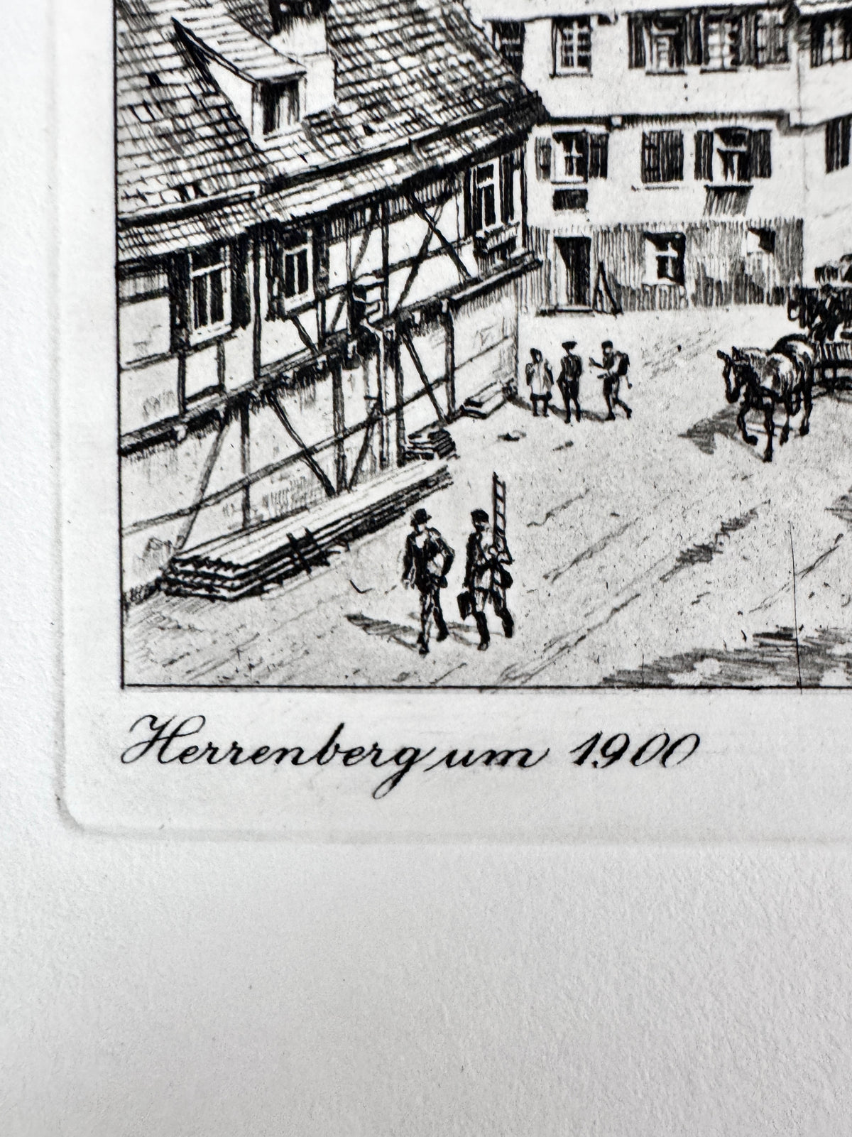 Dillenburg, Herrenberg um 1900. Historische Radierung von Heinz Wehlisch