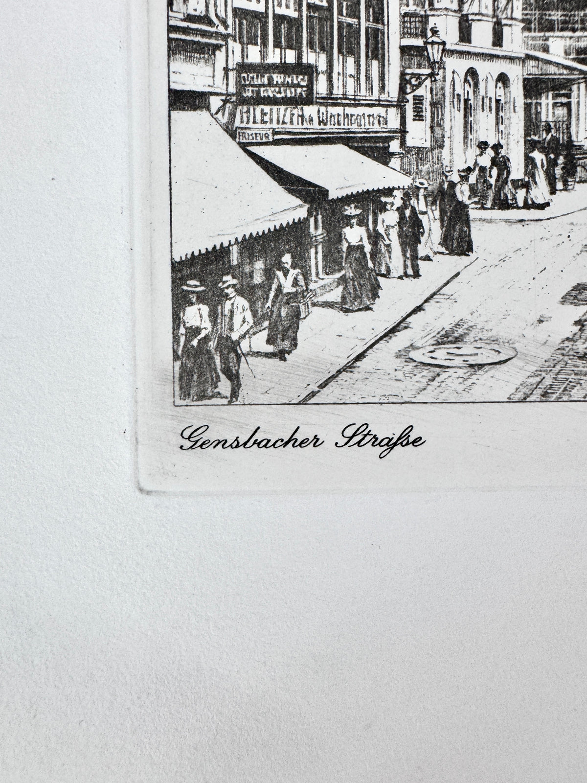 Gensbacher Straße, Baden-Baden. Historische Radierung, von Heinz Wehlisch