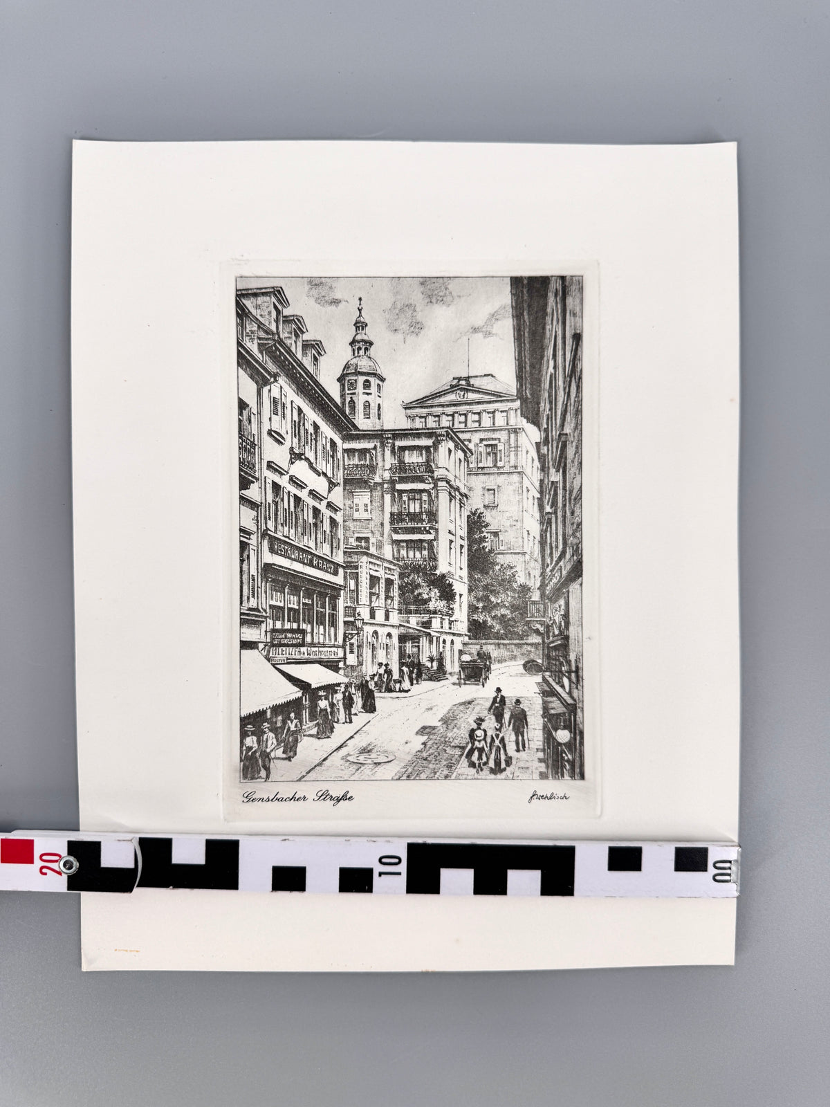 Gensbacher Straße, Baden-Baden. Historische Radierung, von Heinz Wehlisch