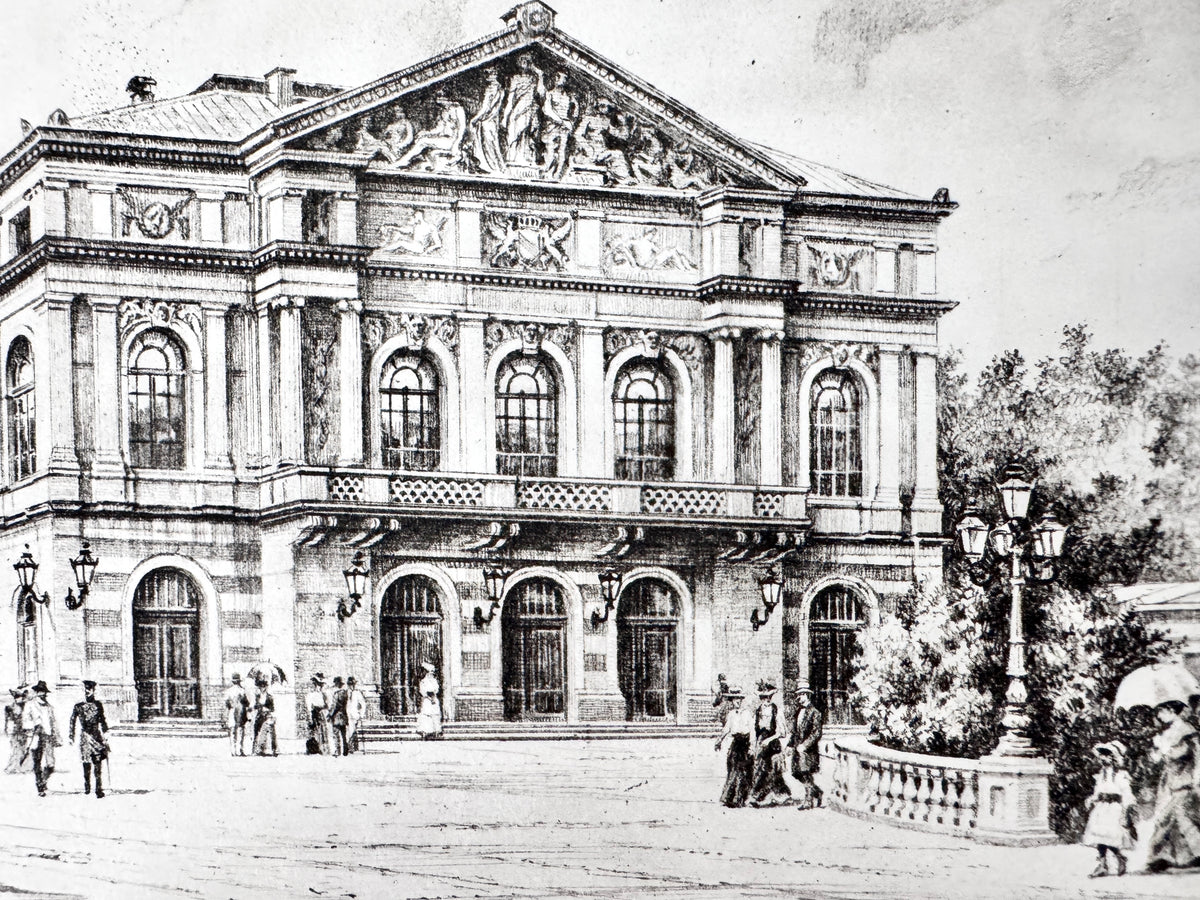 Theater Baden-Baden. Historische Radierung, Heinz Wehlisch