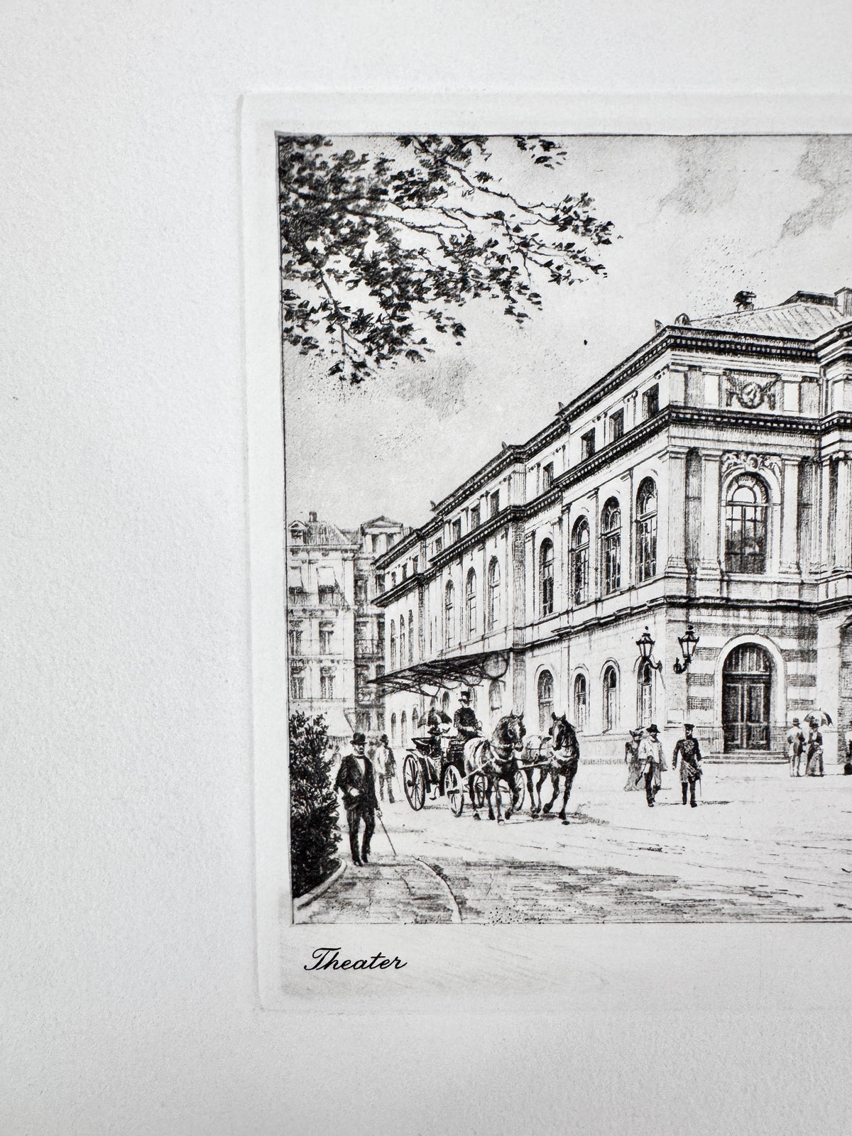 Theater Baden-Baden. Historische Radierung, Heinz Wehlisch