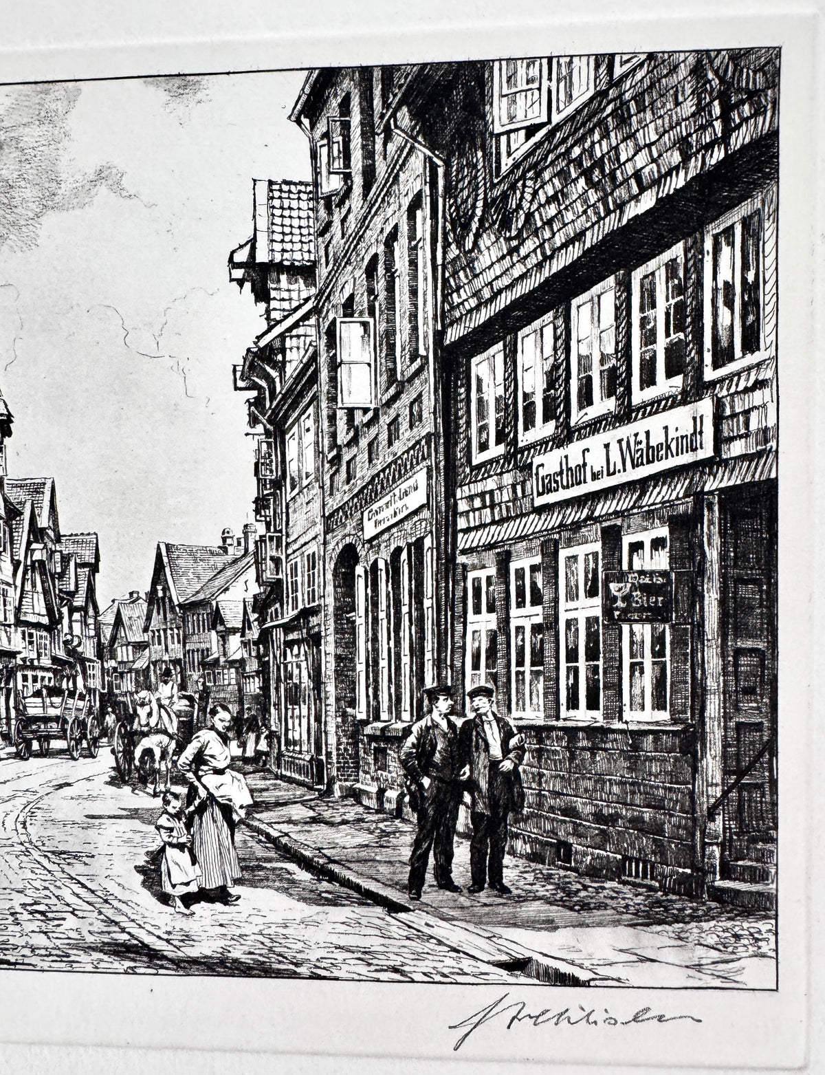 Peine 1900. Historische Radierung von Heinz Wehlisch
