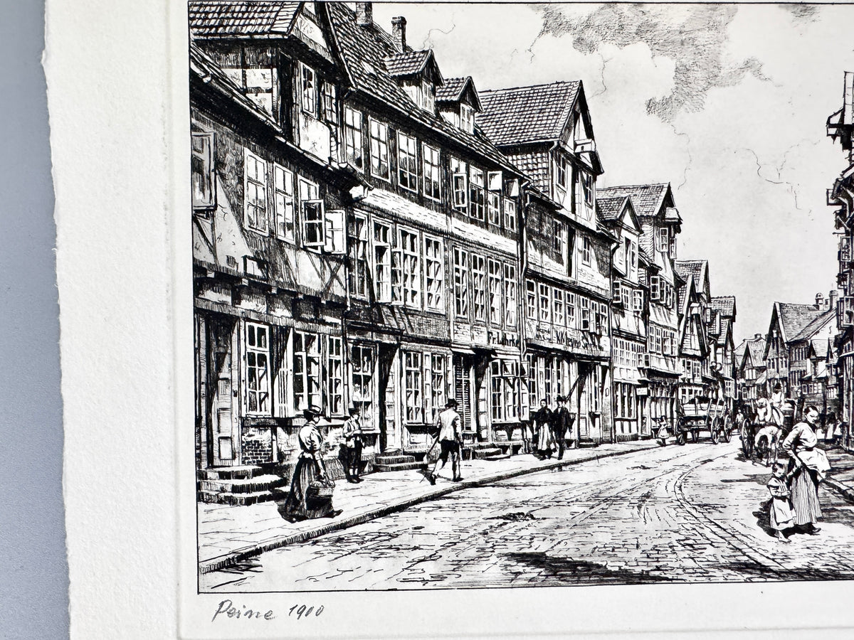 Peine 1900. Historische Radierung von Heinz Wehlisch