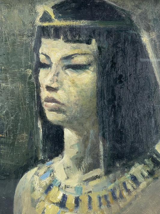 Ölgemälde "Porträt von Kleopatra" vermutlich von Angelo Bioletto (1906–1986), 1963