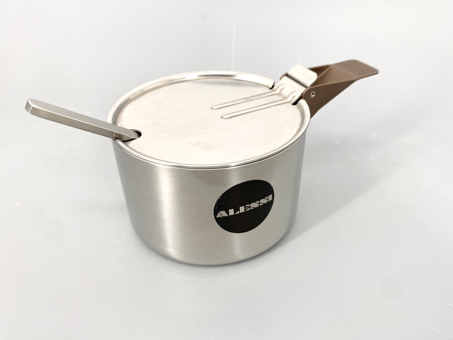 ALESSI Designer-Zuckerdose, Richard Sapper + INOX Teelöffel