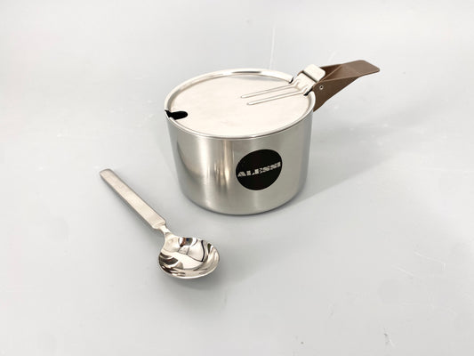 ALESSI Designer-Zuckerdose, Richard Sapper + INOX Teelöffel