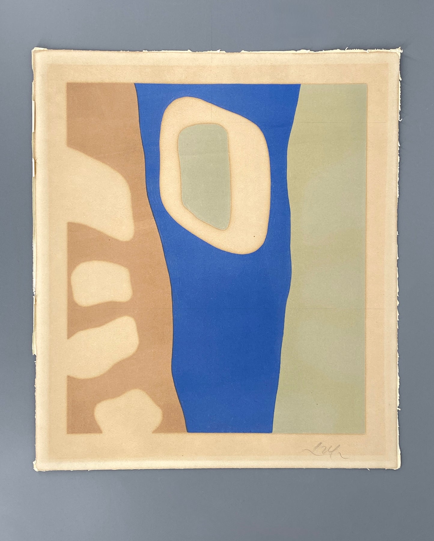 Seltene, handsignierte Farblithografie "Coulisses de forêt" von Hans Arp (1886–1966), 1955